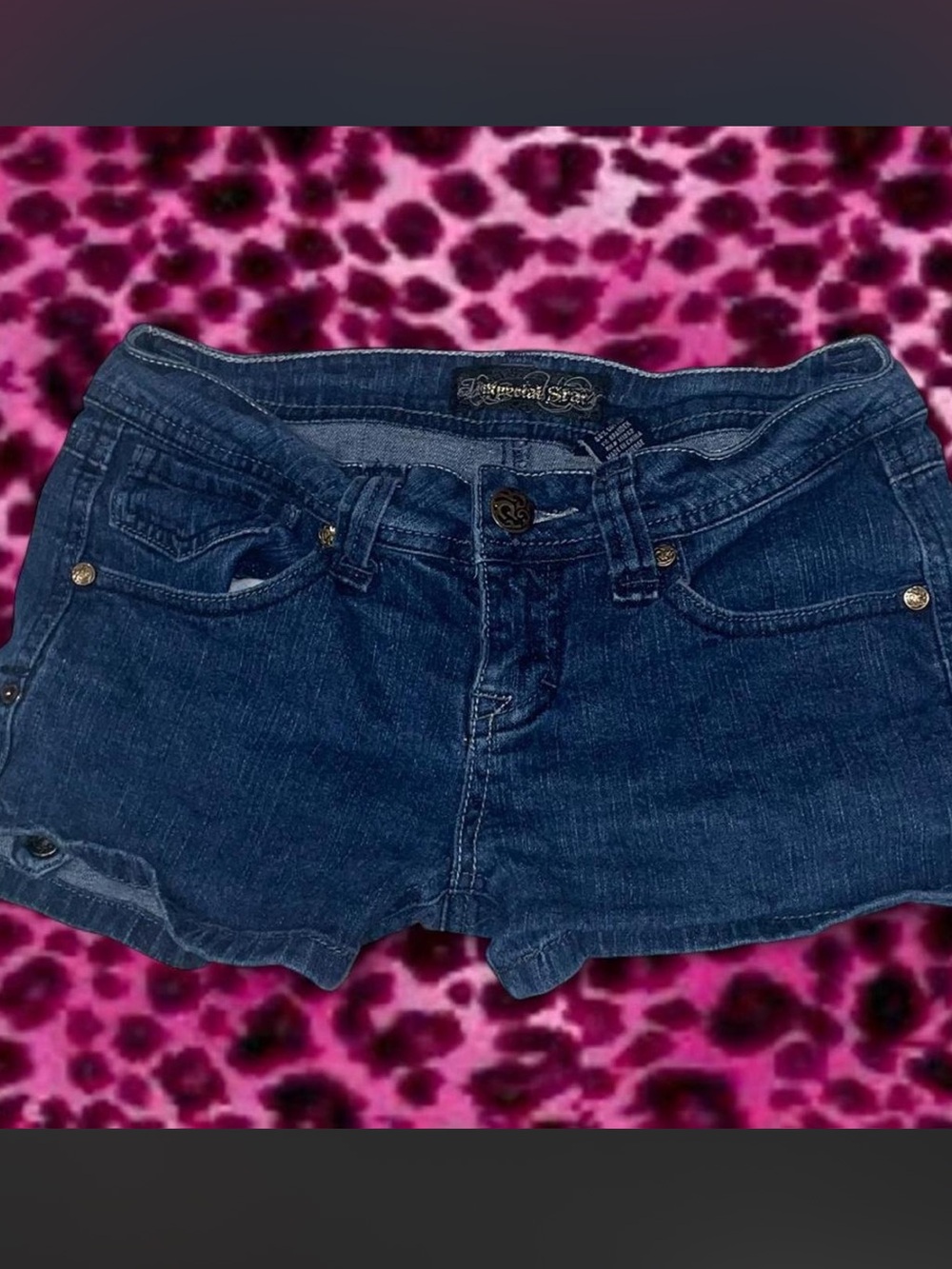 vintage imperial star low rise denim jeans booty / short shorts